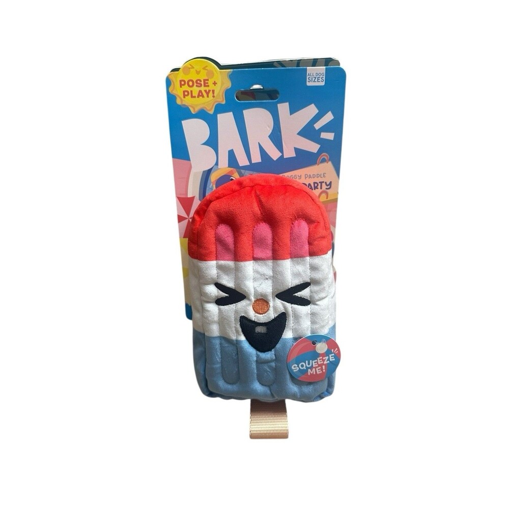 Barkbox Rocket Droolsicle Sqeeker Toy  Popsicle Red White & Blue Dog Toy All Sz